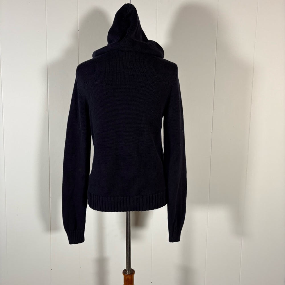 Ralph Lauren Blue Label Sweater Women’s L Hood Cotton Preppy Knit‎ Coastal - Picture 7 of 11